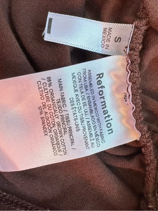 REFORMATION brown organic cotton knit two piece set, women’s size S - Picture 8 of 15